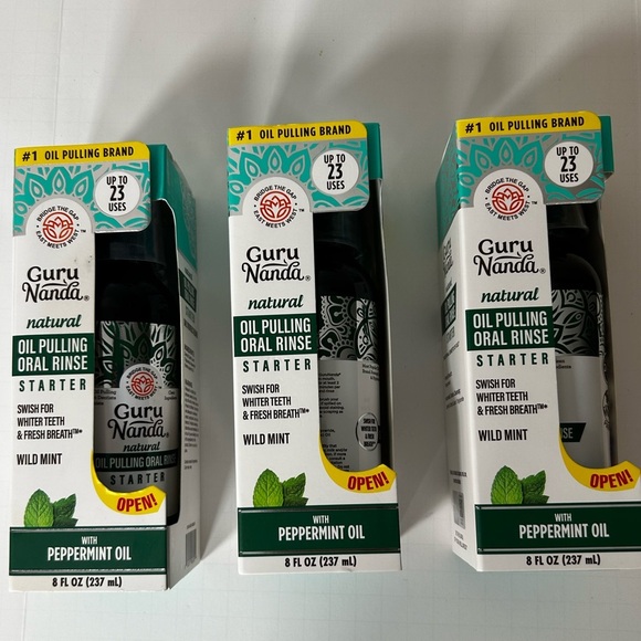 Lot of 3 GuruNanda Oil Pulling Oral Rinse Starter Pack - Picture 2 of 4